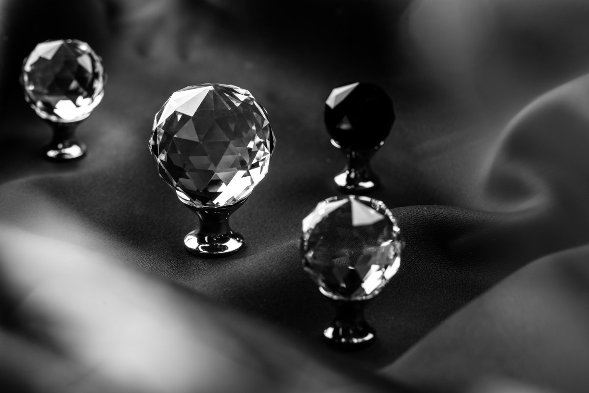 Zamak knob Crystal Palace A 20mm chrome + CRYSTAL - GTV