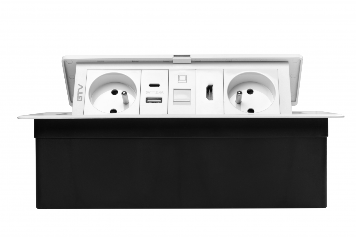 MULTISOFT furniture socket 2x Socket with Earthing, USB A+C, RJ45, HDMI ...
